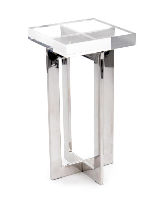 Стол придиванный Polished Nickel and Crystal