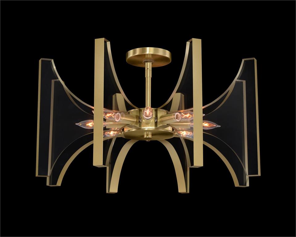 Люстра Genesis: Acrylic and Antique Brass Eight-Light