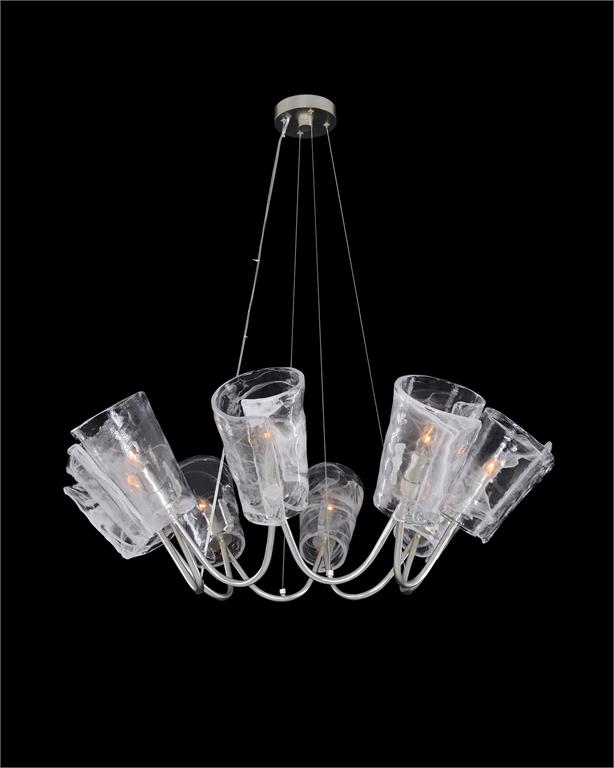 Люстра Dulcet: Eight-Light Chandelier with Glass Formed Shades