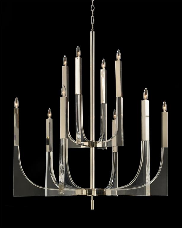 Люстра Acrylic and Nickel Ten-Light