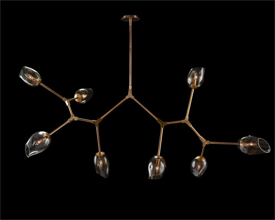 Люстра Eight-Arm Asymmetrical Chandelier with Glass Shades