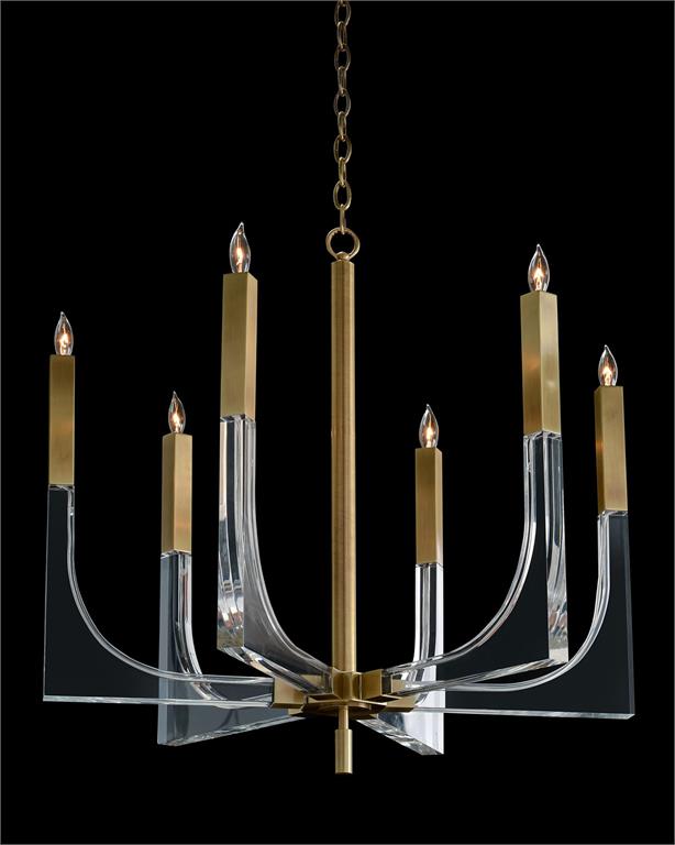 Люстра Acrylic and Brass Six-Light