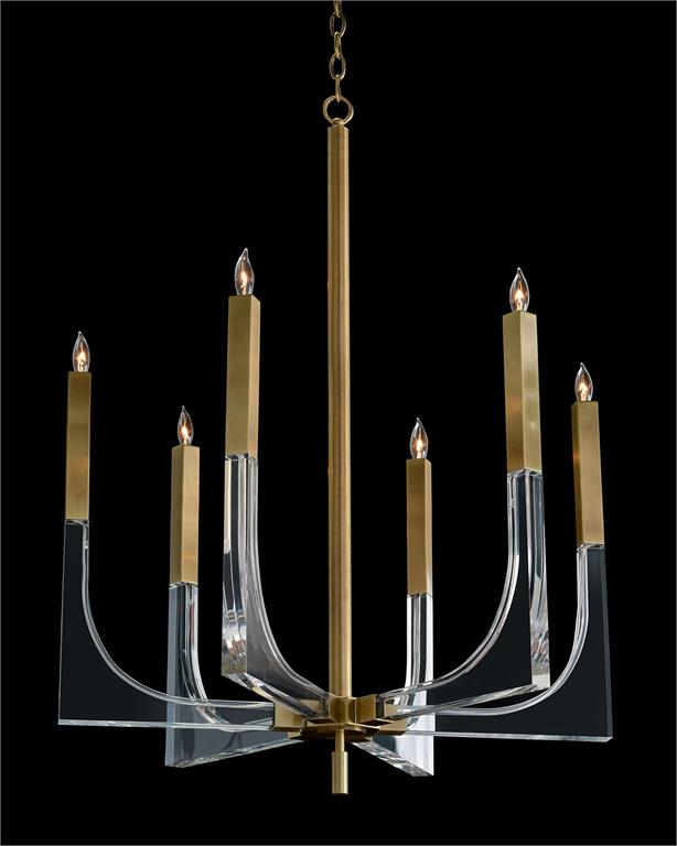 Люстра Acrylic and Brass Six-Light