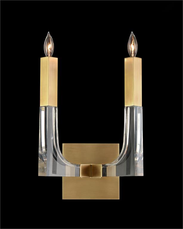 Бра Acrylic and Brass Two-Light