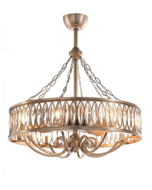 Люстра Marquise Crystal Eight-Light Pendant with Fan