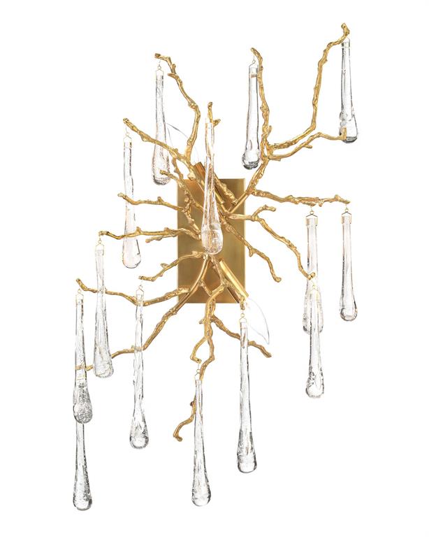 Бра Brass and Glass Teardrop Two-Light