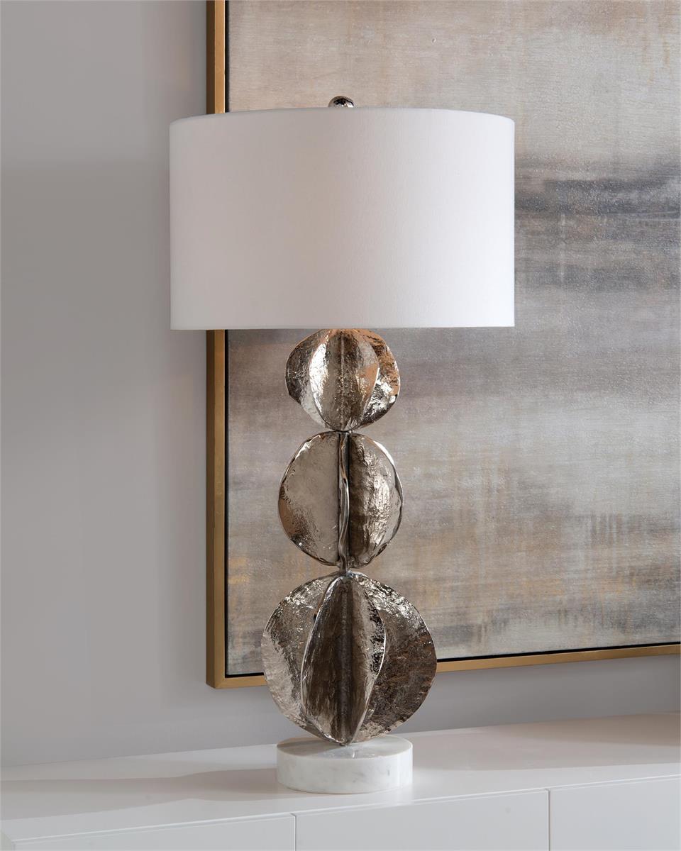 Настольная лампа Three Flowing Wave Spheres Nickel