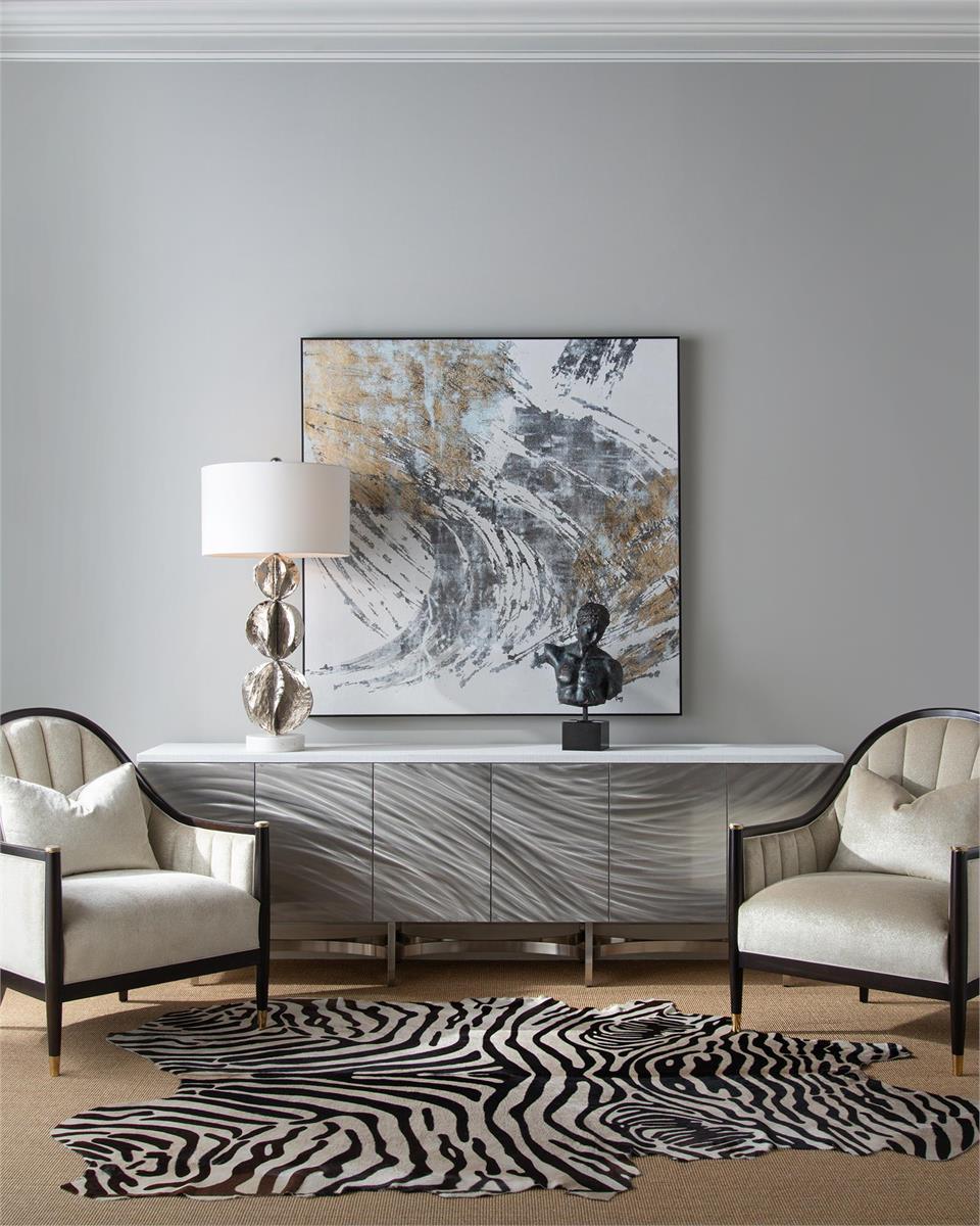 Настольная лампа Three Flowing Wave Spheres Nickel