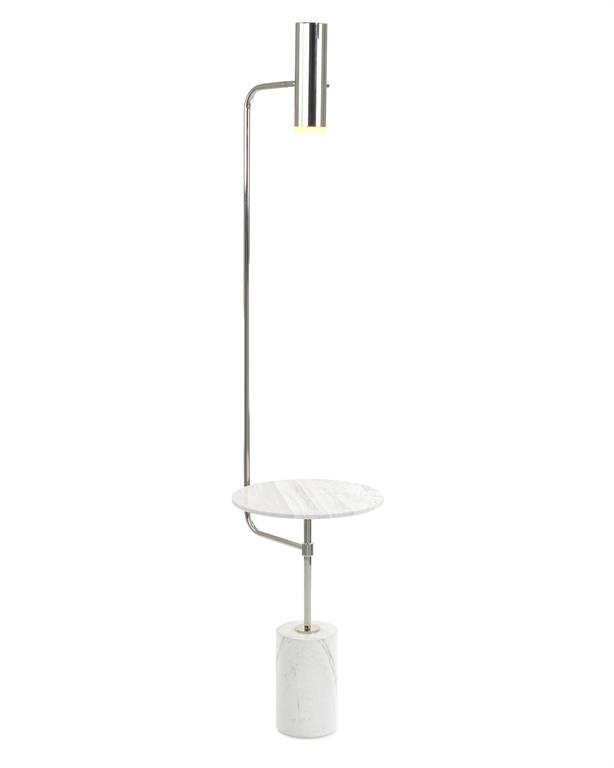 Торшер Illuminated Marble Table Floor Lamp with Polished Nickel Accents