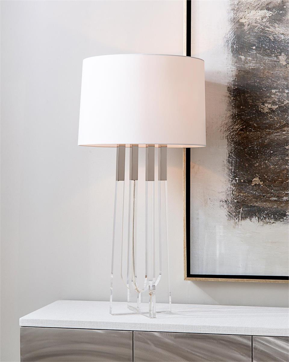 Настольная лампа Acrylic Table Lamp with Polished Nickel