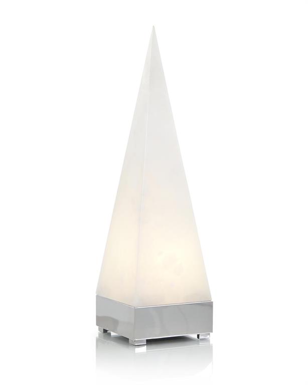 Настольная лампа Pyramid in Alabaster and Polished Nickel Light