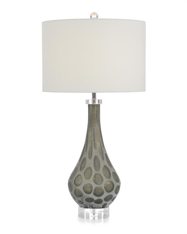 Настольная лампа Carved Glass Teardrop Table Lamp in Grey