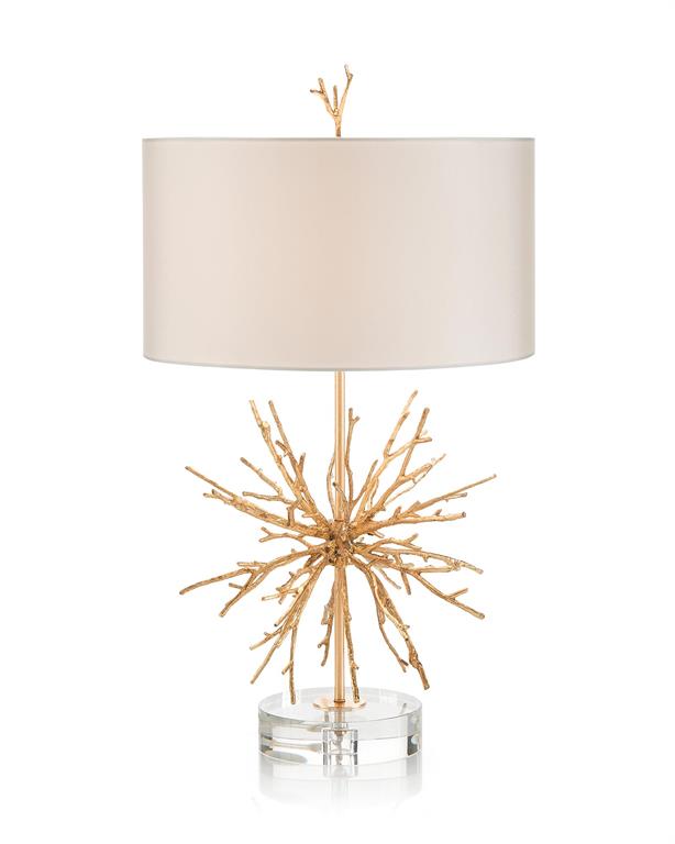 Настольная лампа Prana: Brass Spike Table Lamp with Crystal Base