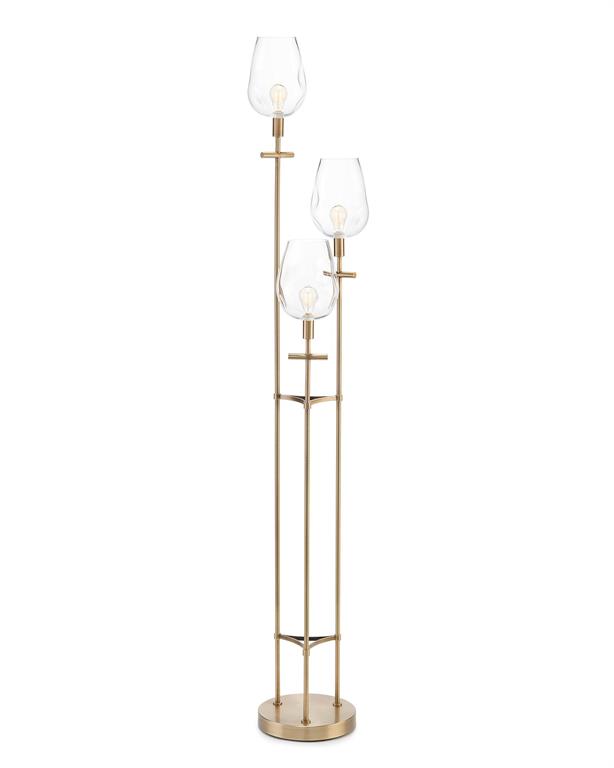 Торшер Glass and Brass Tripod Torchiere