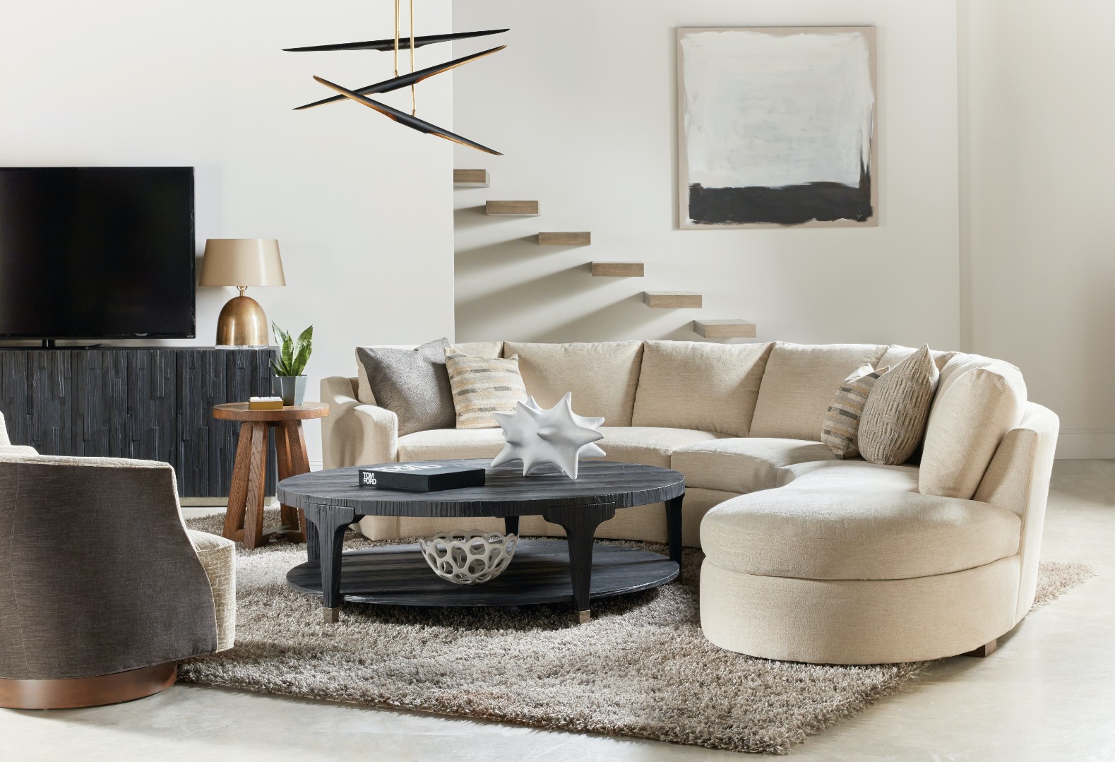 Стол коктейльный Chapman Shou Sugi Ban Round Cocktail Table