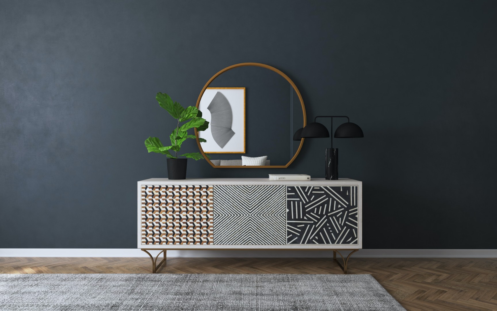 Буфет Commerce & Market Jaiden Three Door Credenza