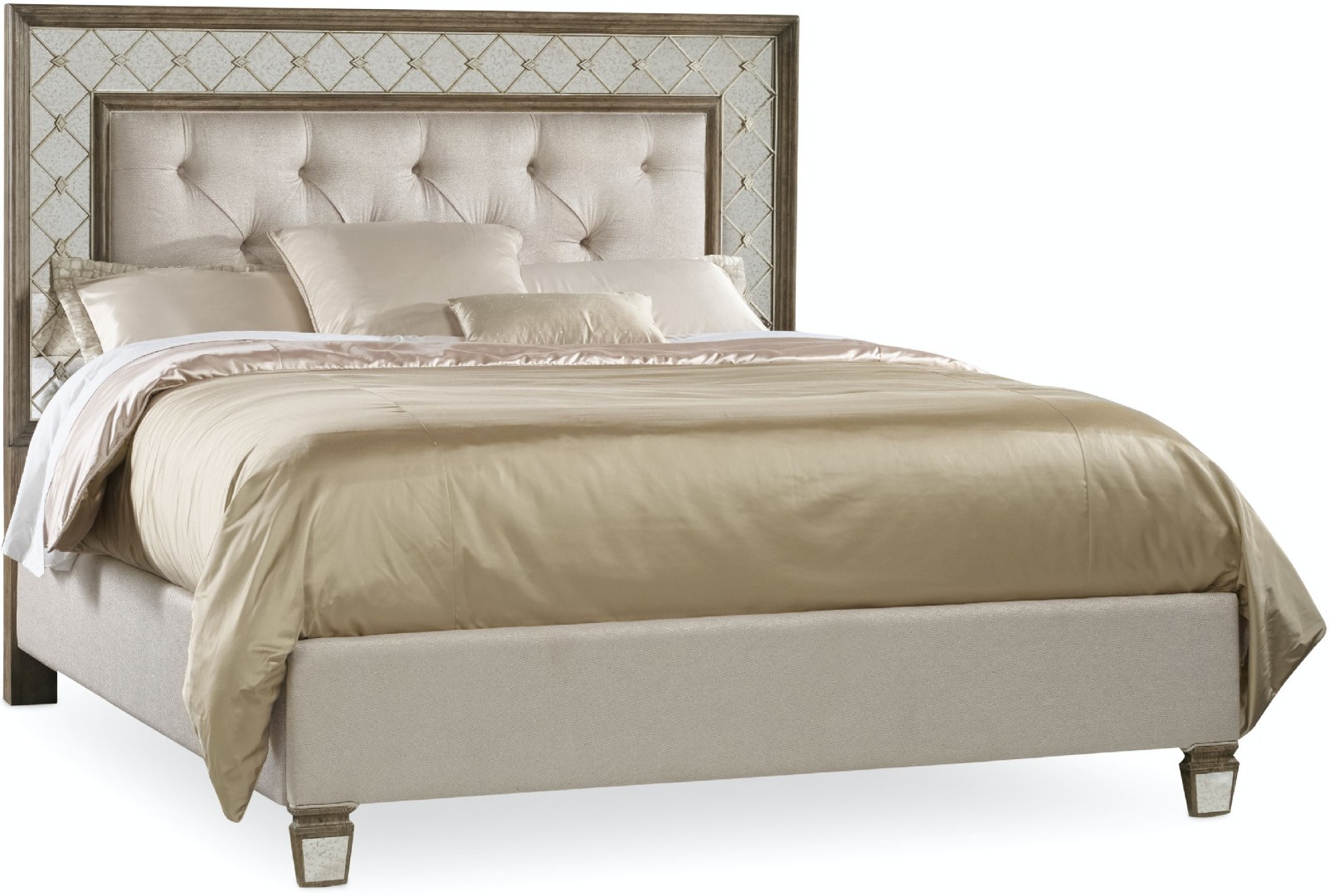 Кровать Sanctuary California King Mirrored Upholstered Bed