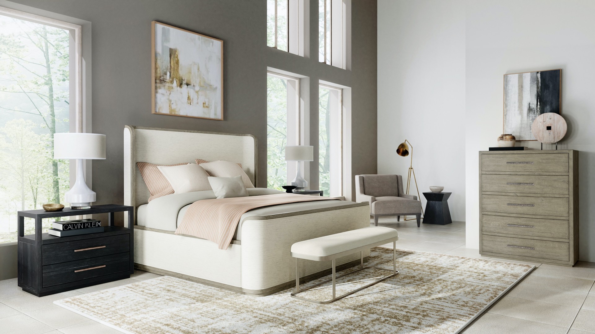 Кровать Linville Falls Boones Queen Upholstered Shelter Bed