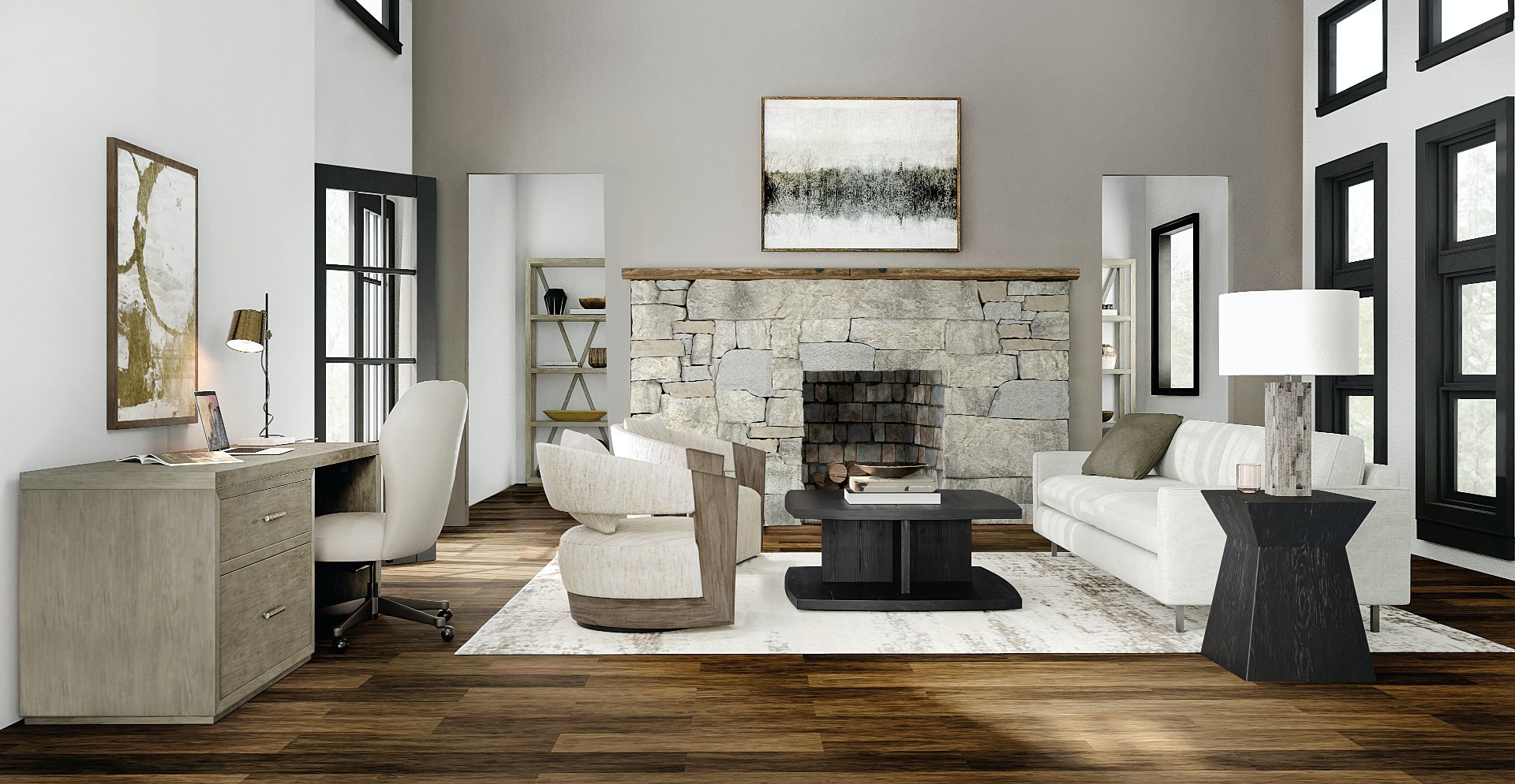 Стол письменный Linville Falls Desk - 84in Top-Lateral File and Leg