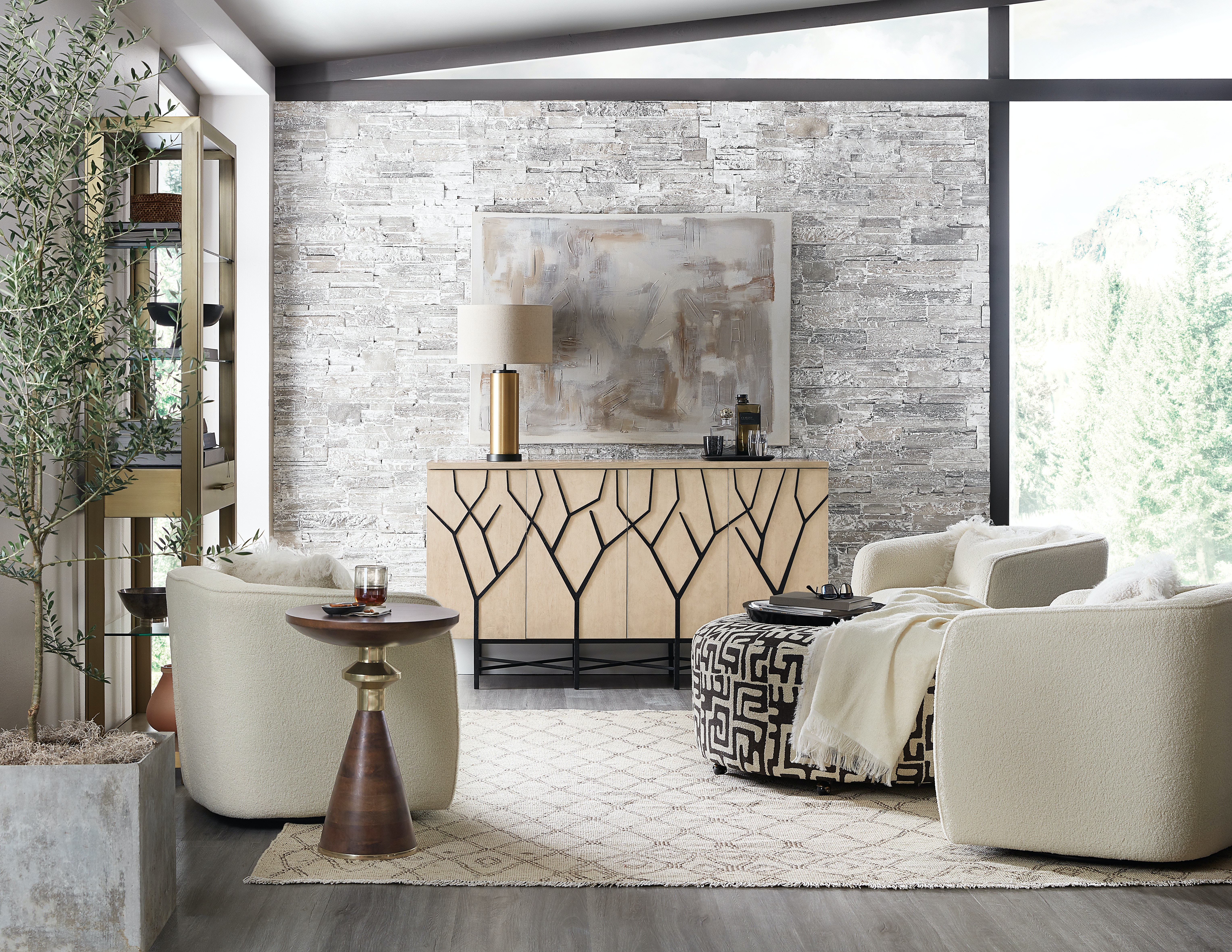 Тумба ТВ Melange Branched Four Door Entertainment Credenza