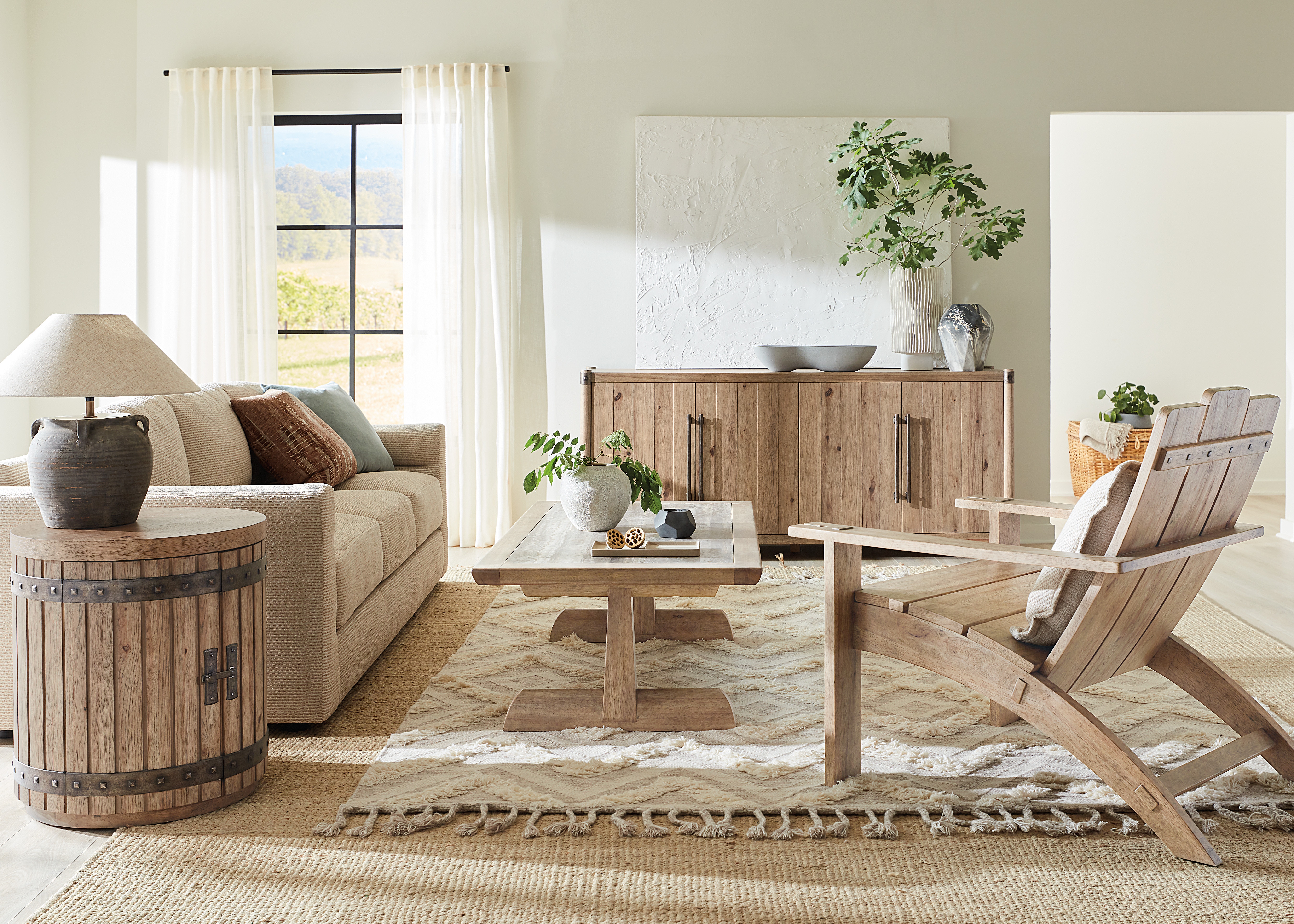 Стол придиванный Vineyard Row Wine Barrel End Table