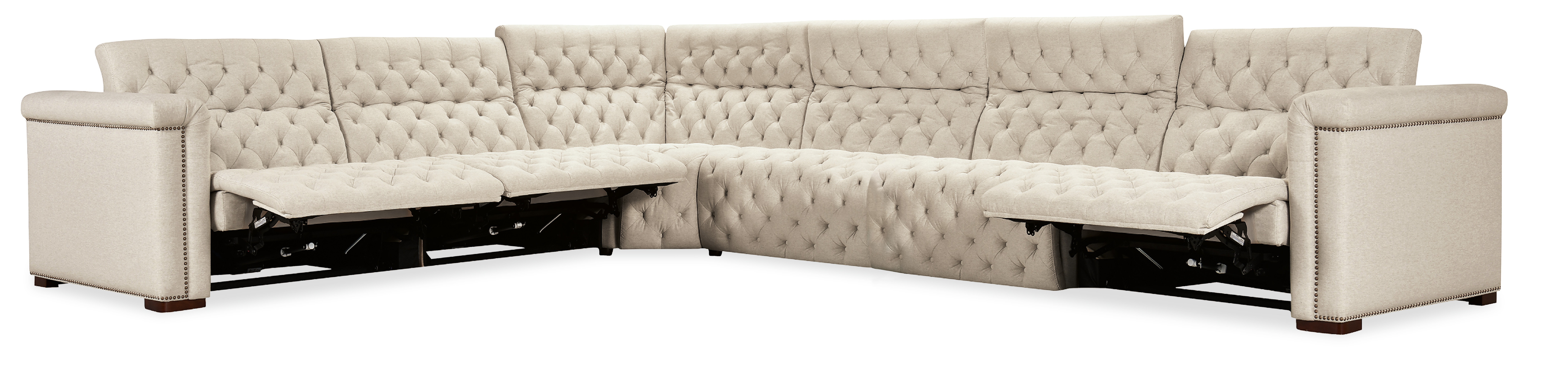 Диван реклайнер модульный Savion Deux 6 Seat Sectional with Three Power Recliners and Seven Power Headrests