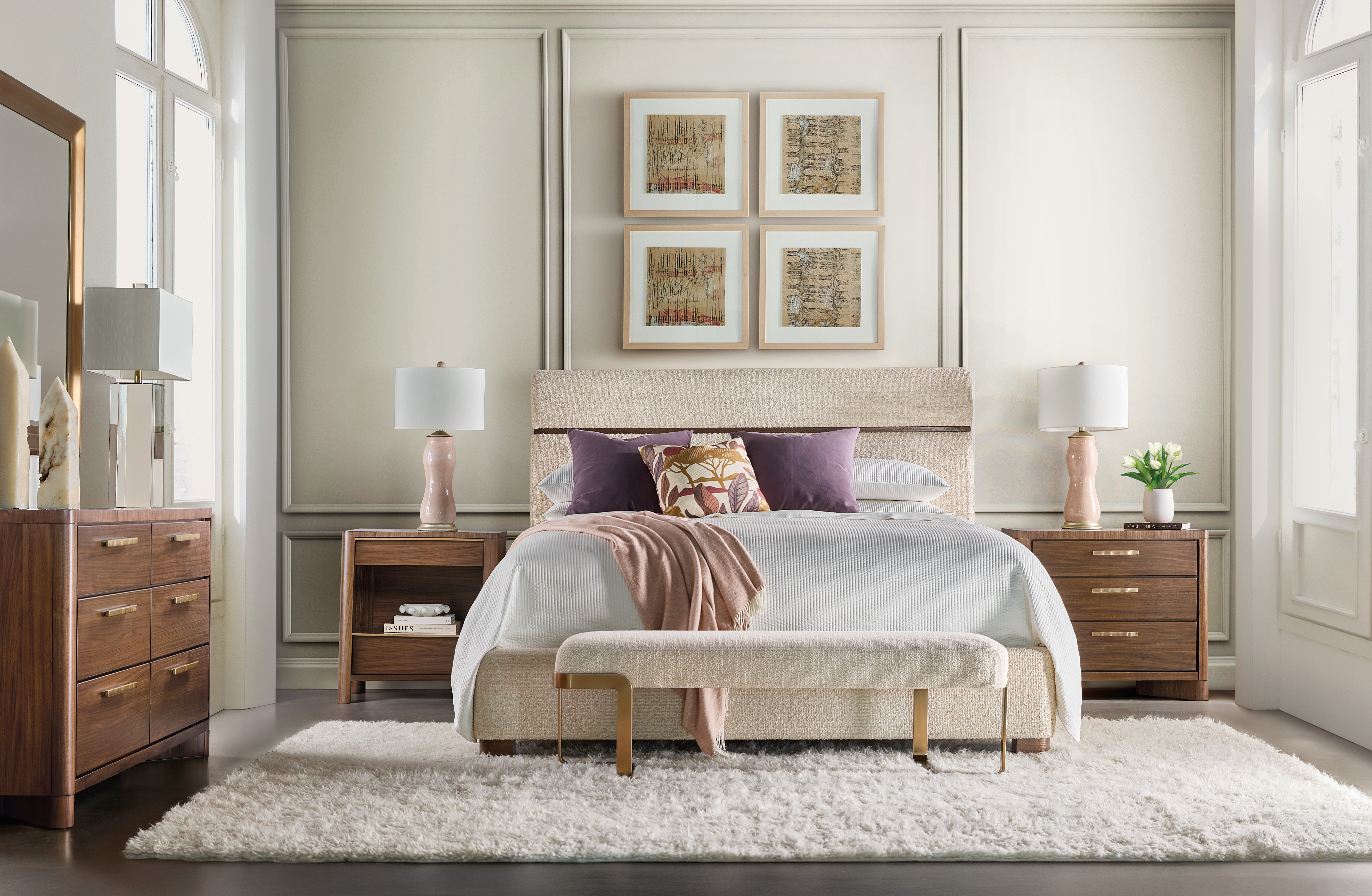 Кровать Eleana Upholstered California King Panel Bed