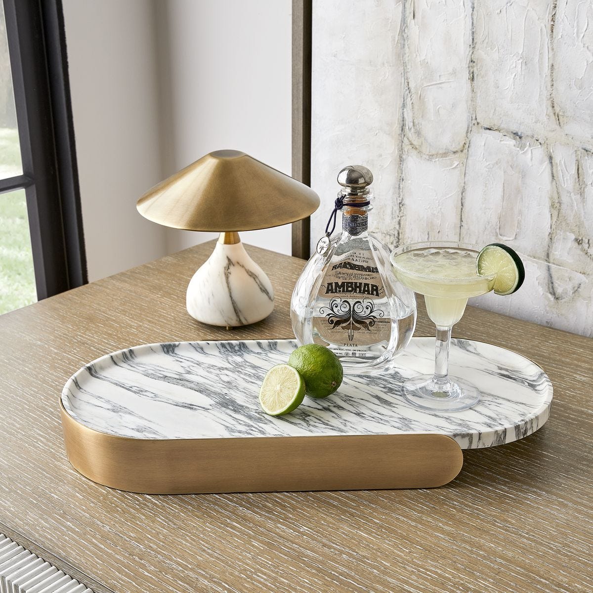 Поднос Lozenge Tray - Arabescato Marble
