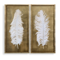 Декор White Feathers Shadow Boxes, S/2