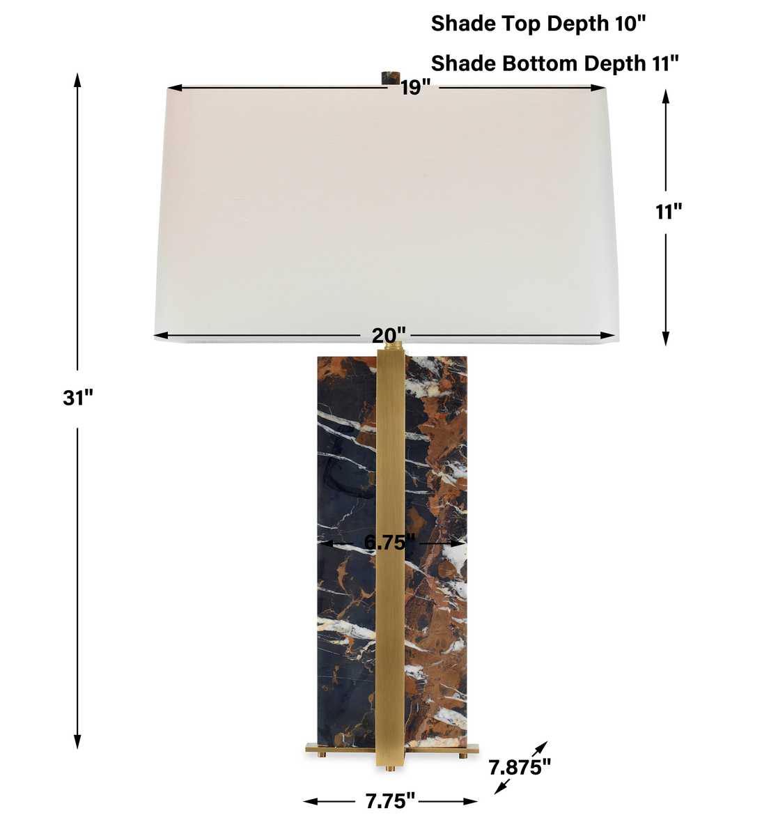 Лампа настольная Joist - мрамор Michelangelo
