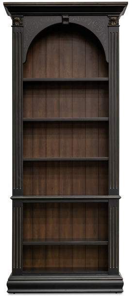 Шкаф книжный черный с росписью