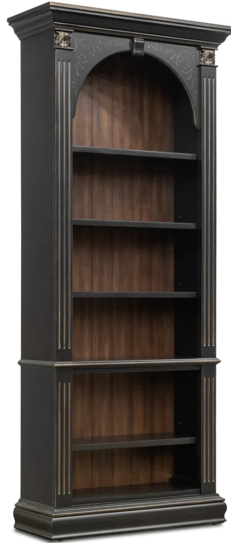 Шкаф книжный черный с росписью