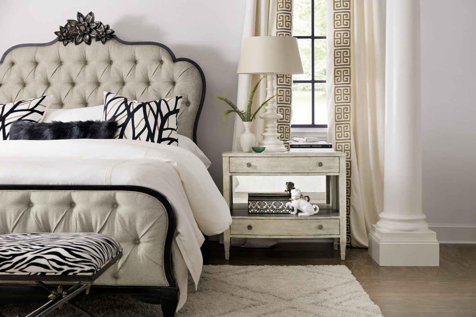 Тумба прикроватная Sanctuary Gemme Two Drawer Nightstand