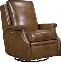 Кресло с реклайнером Collin PWR Swivel Glider Recliner коричневое