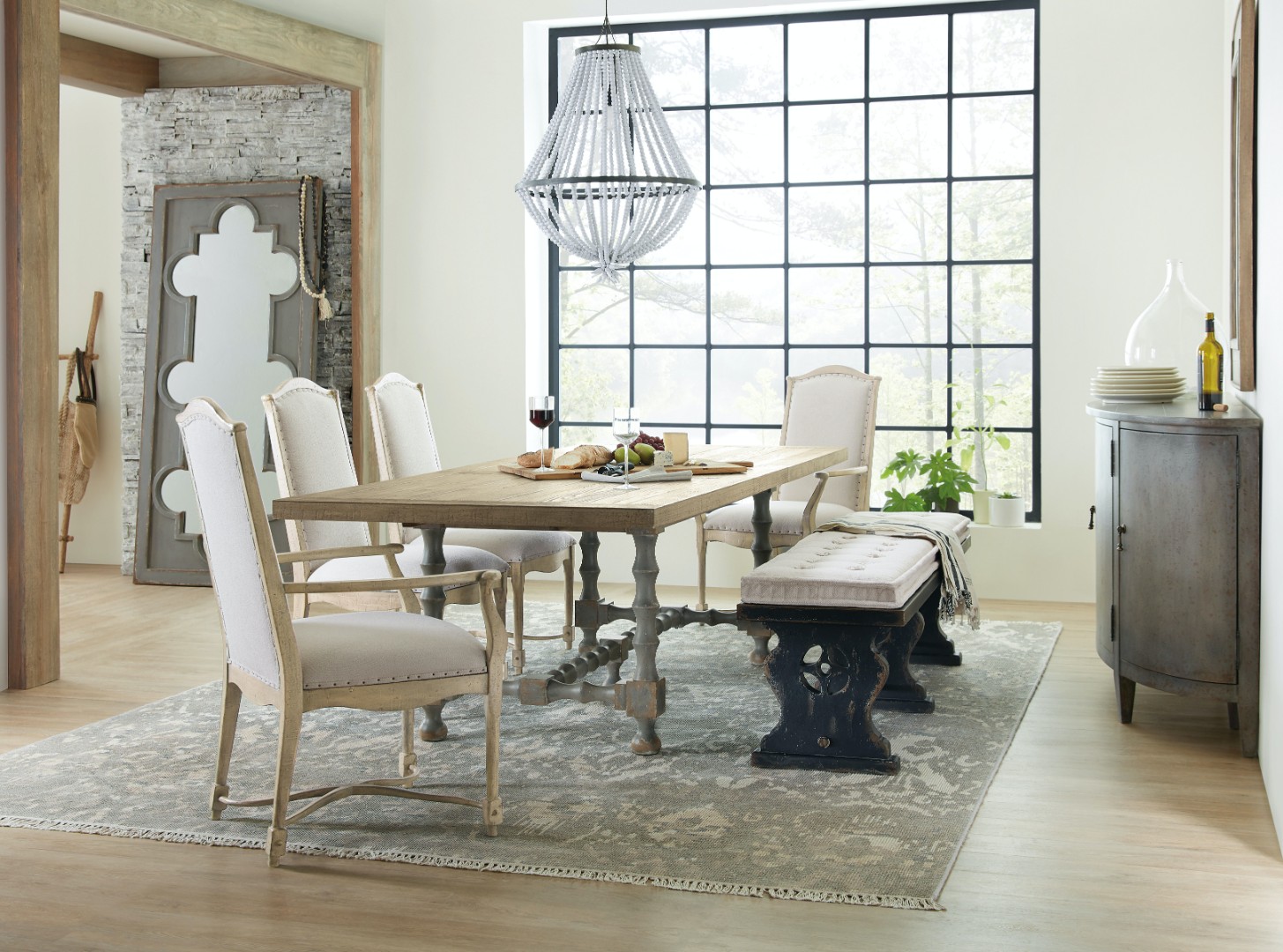 Стол обеденный Ciao Bella 84in Trestle Table w/ 2-18in Leaves-Natural/Gray