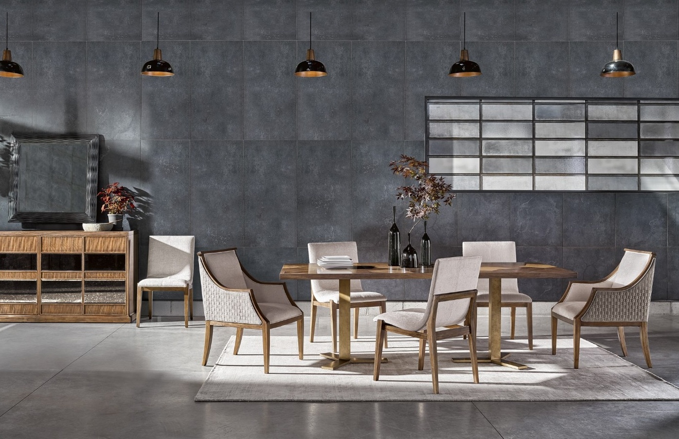 Стол обеденный ESQUIRE JAGGER COMPLETE DINING TABLE