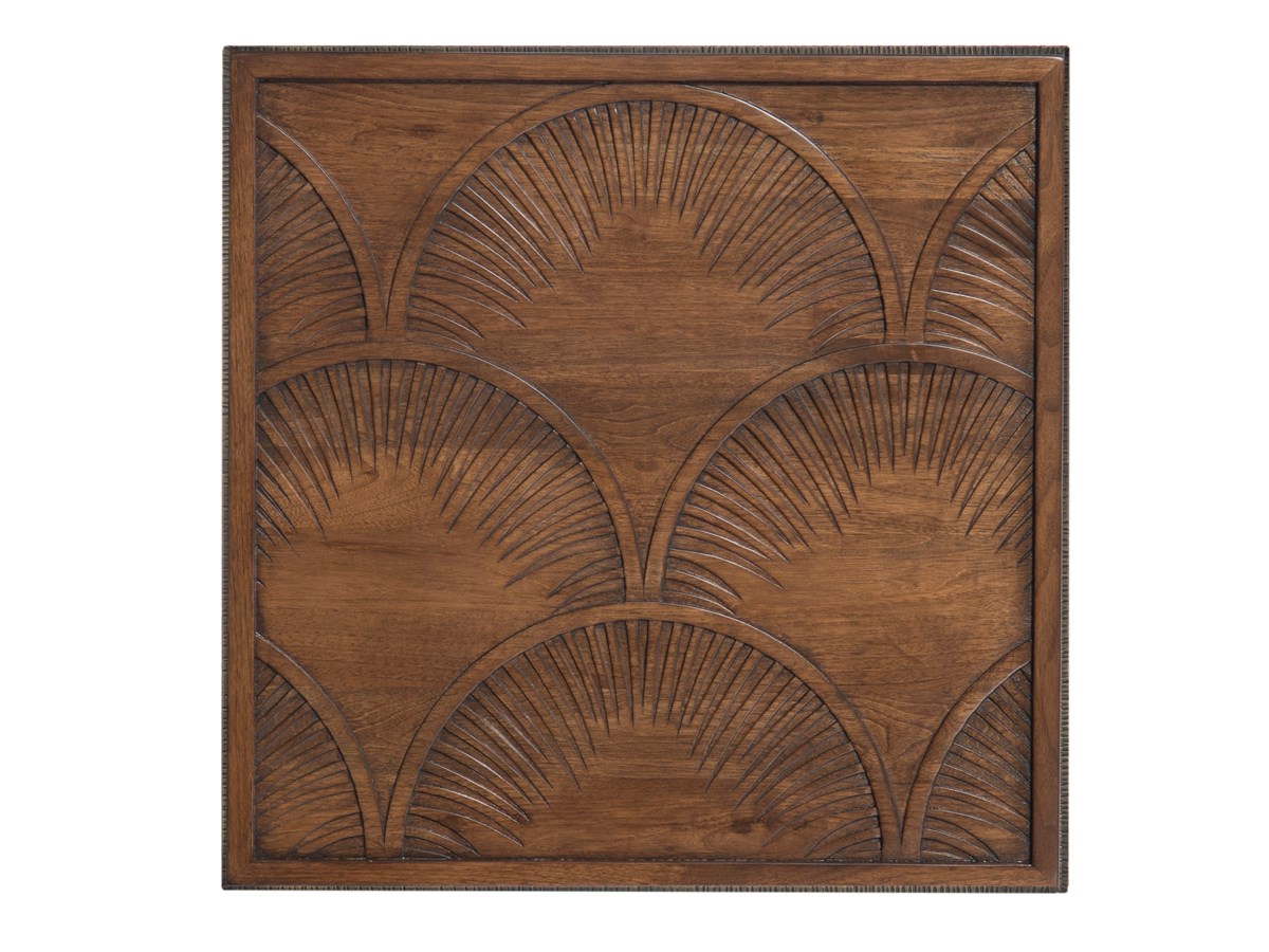 Столик придиванный QUINTESSENCE PAPYRUS CARVED END TABLE WITH GLASS INSERT