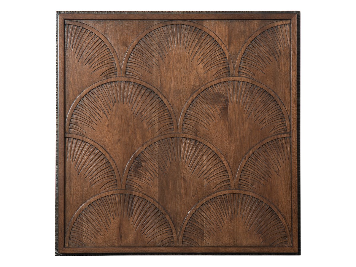 Столик коктейльный QUINTESSENCE PAPYRUS CARVED COCKTAIL TABLE WITH GLASS INSERT