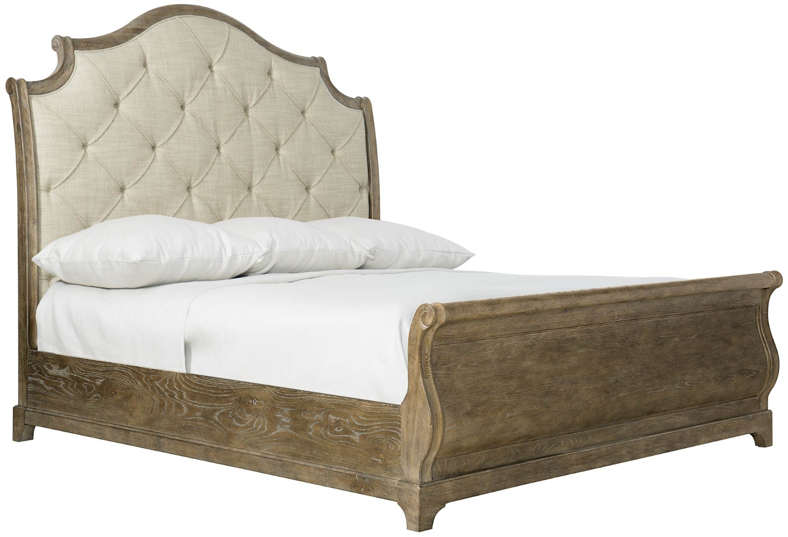Кровать Rustic Patina Upholstered Sleigh Bed King