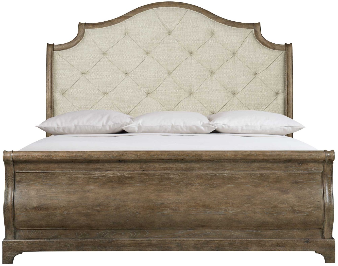Кровать Rustic Patina Upholstered Sleigh Bed King