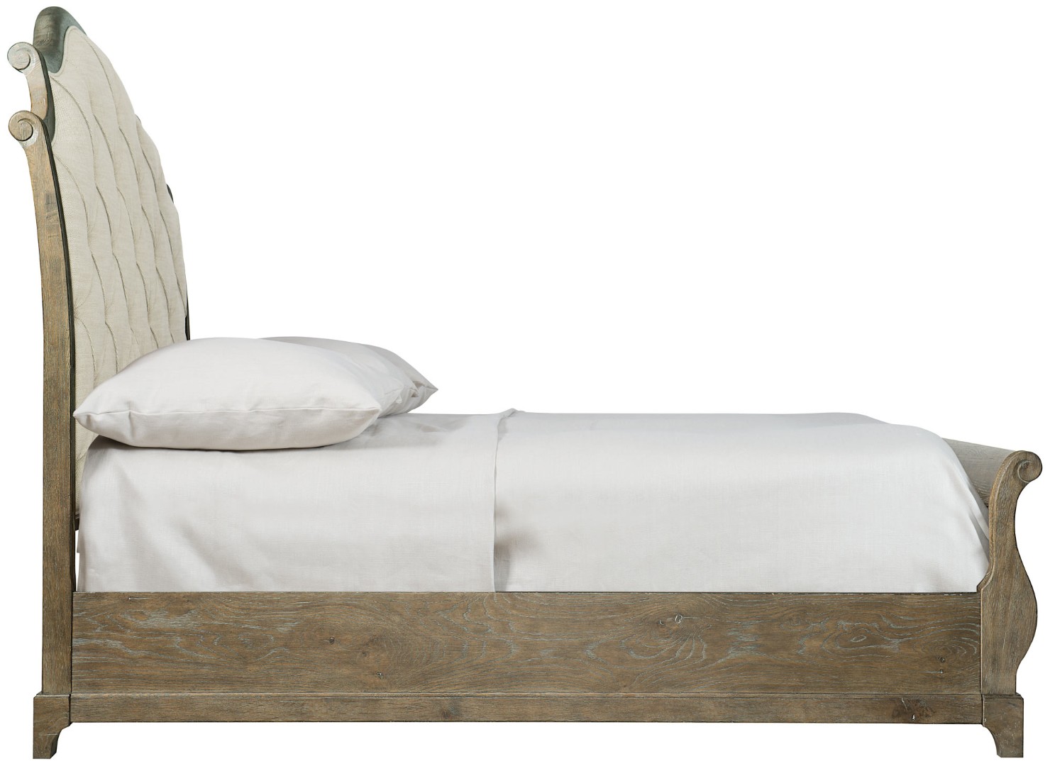 Кровать Rustic Patina Upholstered Sleigh Bed King